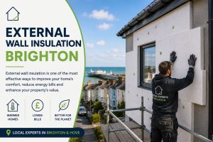 man installing external wall insulation Brighton