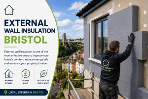 man installing external wall insulation Bristol